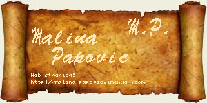 Malina Papović vizit kartica
